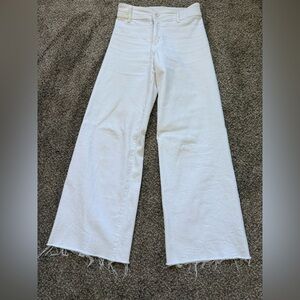 Zara girls White marine straight Wide-Leg Jeans size 11-12